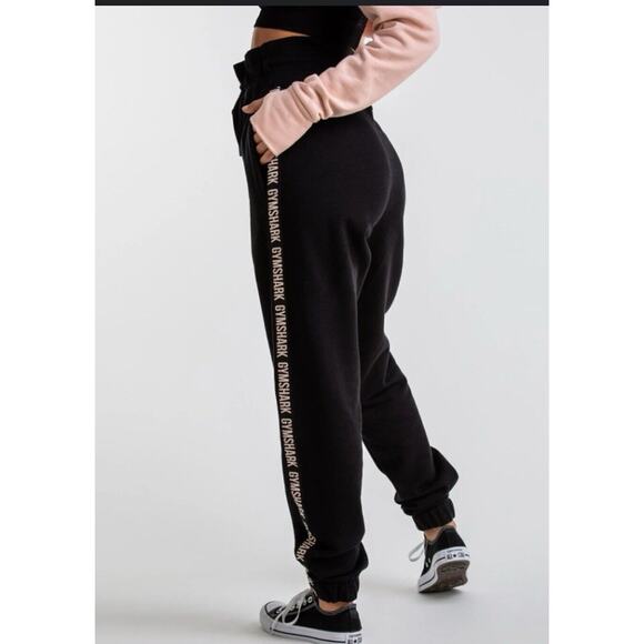 Gymshark Womens Oversized Fit Monogram Fleece Joggers Black Size XS NWT … - Picture 3 of 15